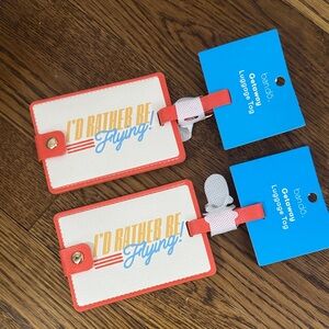 ban.do Cream and Orange Luggage Tags